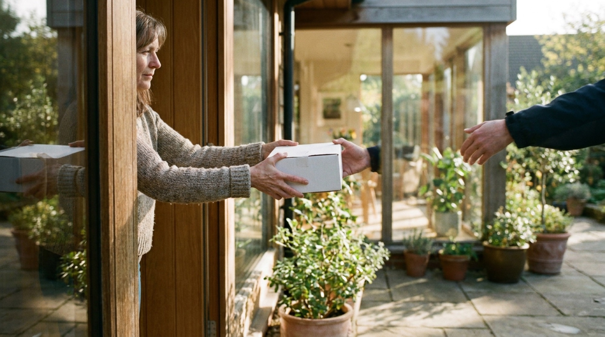Discreet Your Clinic Name shipping package on a doorstep